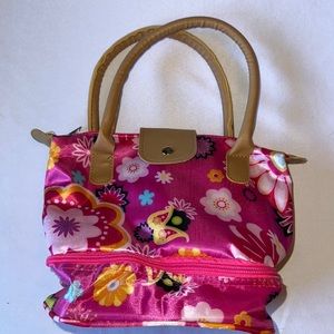 Hot pink floral Lunch bag